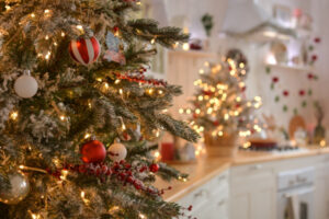 Christmas scene in a kitchen