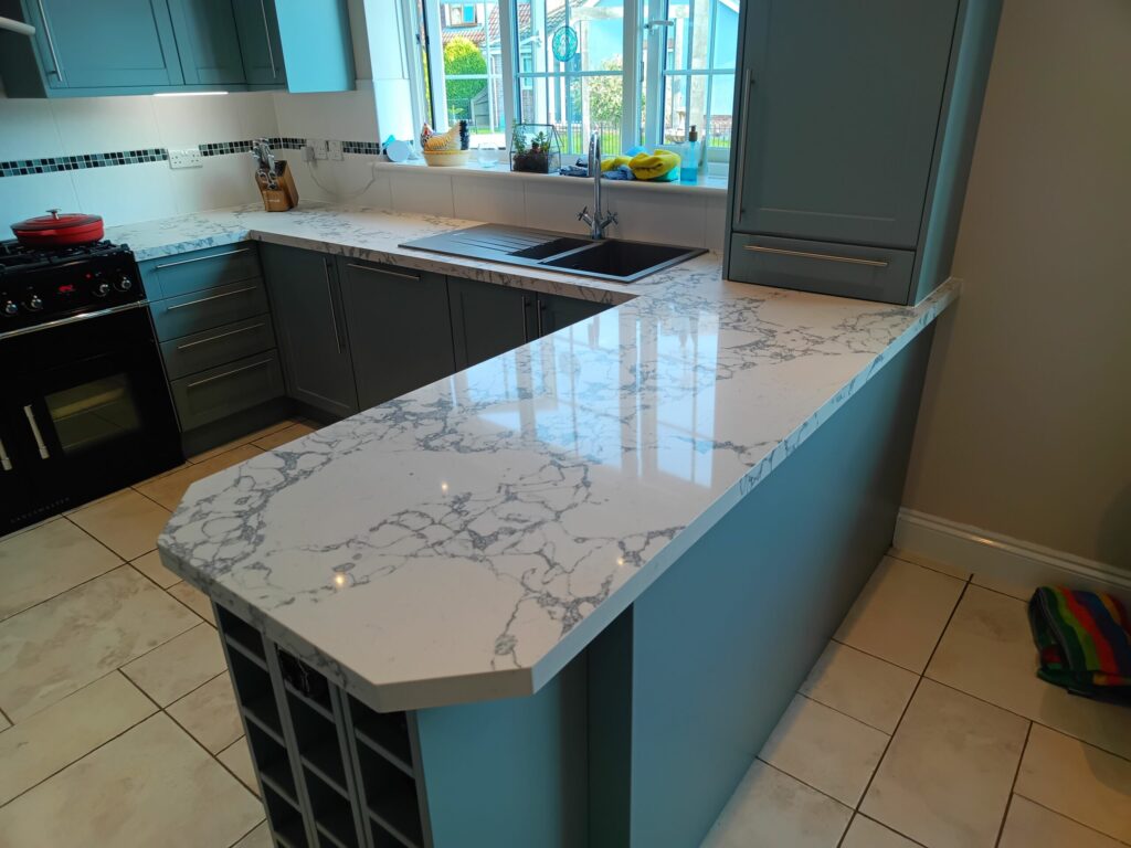 Great Yarmouth Kitchen Before & After — Bulgaria Dark Quartz Overlay
