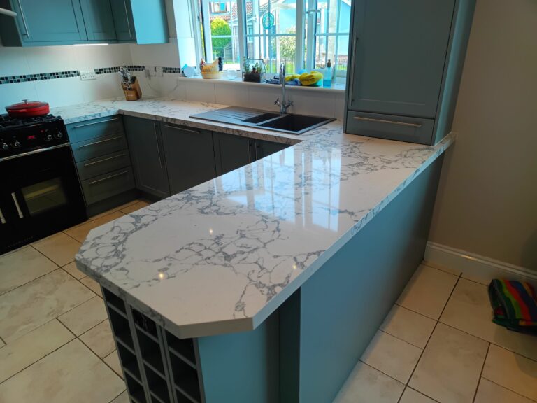 Great Yarmouth Kitchen Before & After — Bulgaria Dark Quartz Overlay