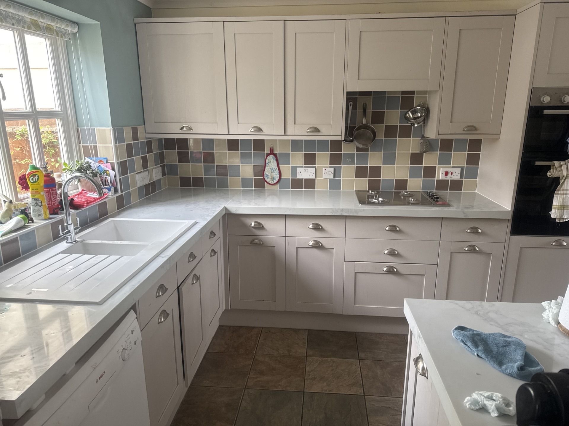 Essex Kitchen Before & After — Calacatta Canyon Quartz Overlay