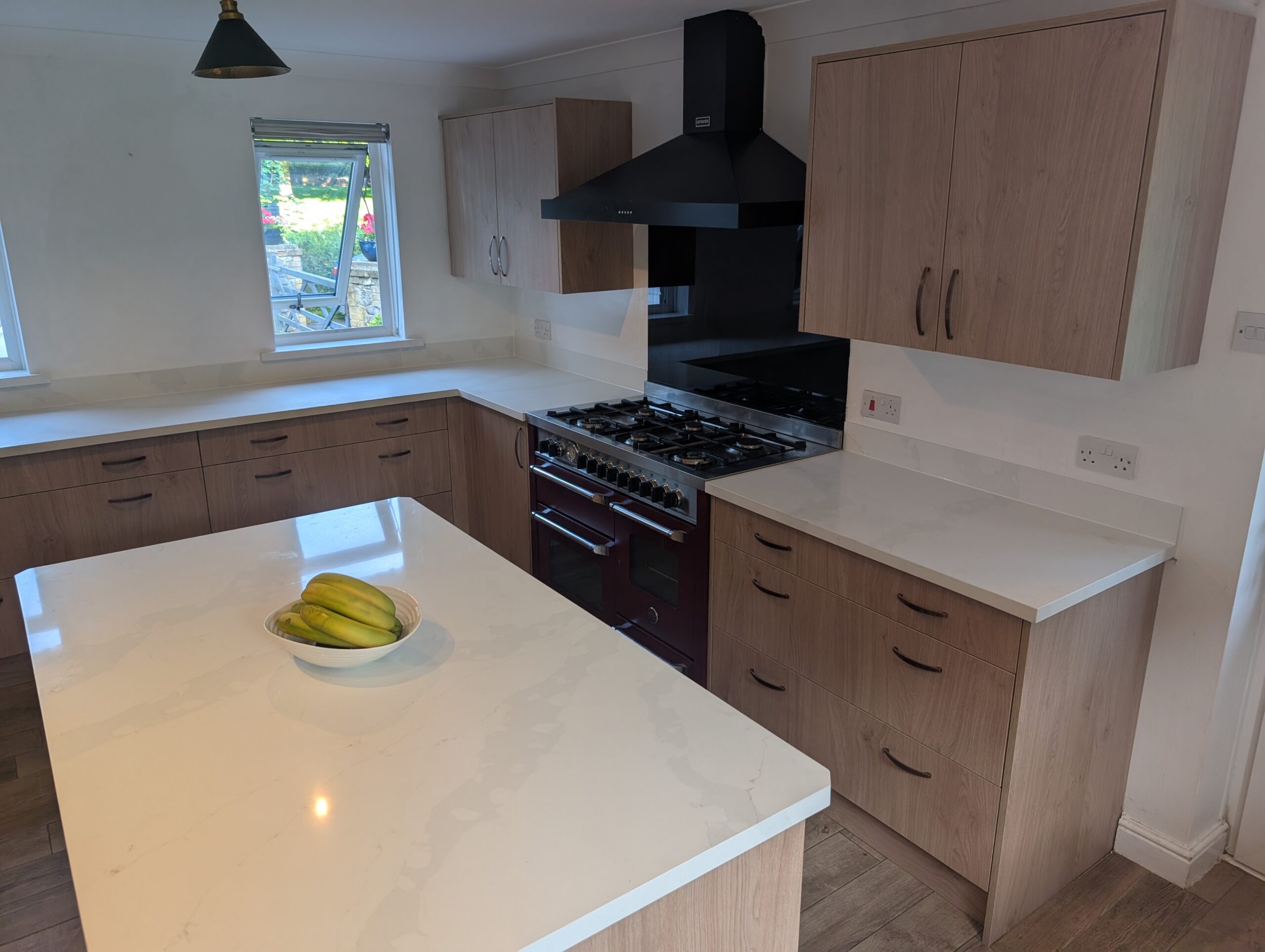 Newton Abbot Kitchen Before & After — Carrara Gold Quartz & La Moda Doors