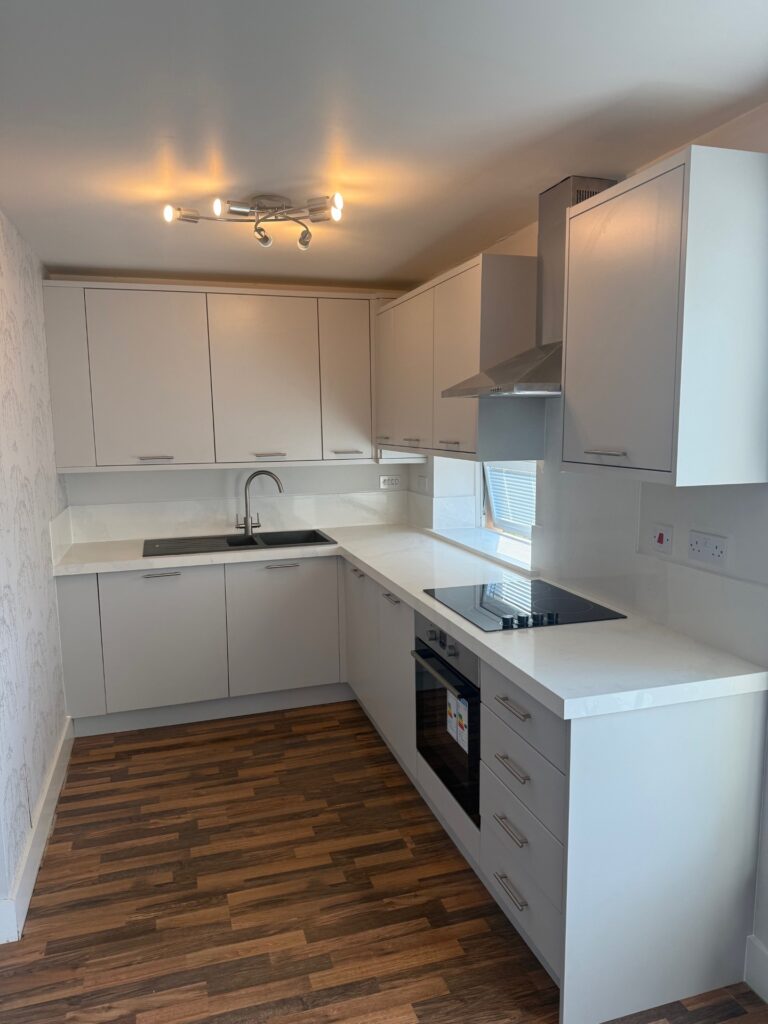 Gateshead Kitchen Before & After — Carrara Gold Quartz Overlays