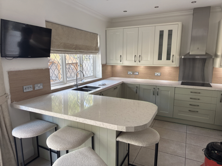 Essex Kitchen Before & After — Carrara Marble Overlay Worktops